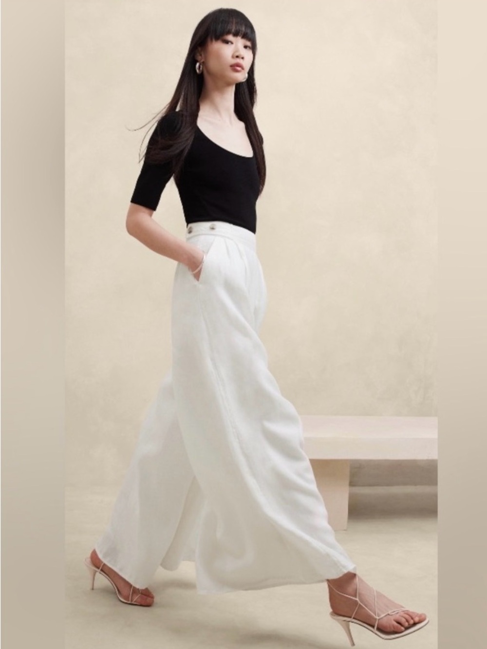 Banana Republic Lina Linen Ultra Wide-Leg Trousers